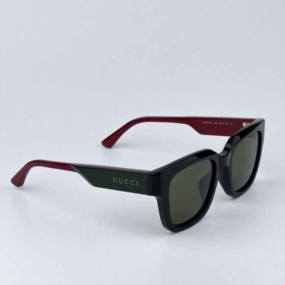 Gucci GG1670SK 005 BRAND NEW Sunglasses Black Red Green Square Unisex - Picture 8 of 12